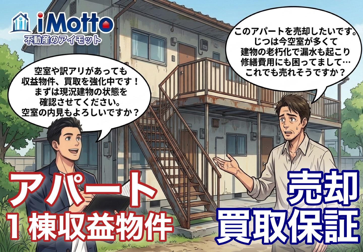 アパート・1棟収益物件の売却・買取保証